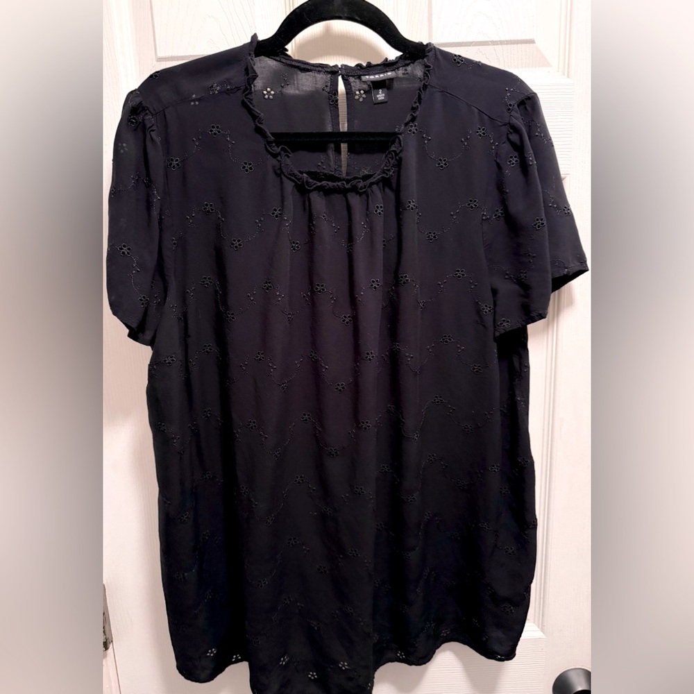 Torrid Black Eyelet Blouse
